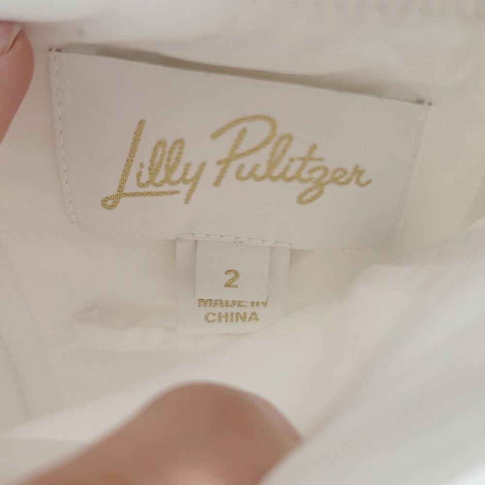 Lilly Pulitzer Kylo Strapless Skirted Romper in White, sz 2 - Picture 6 of 16